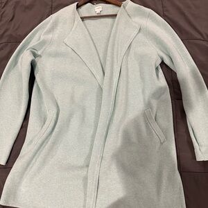 J. Crew Light Teal Open Front Coat